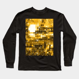 Twinkle Yellow Gold Disco Ball Pattern Long Sleeve T-Shirt